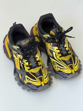 Balenciaga Yellow, Black & Purple Track Sneakers